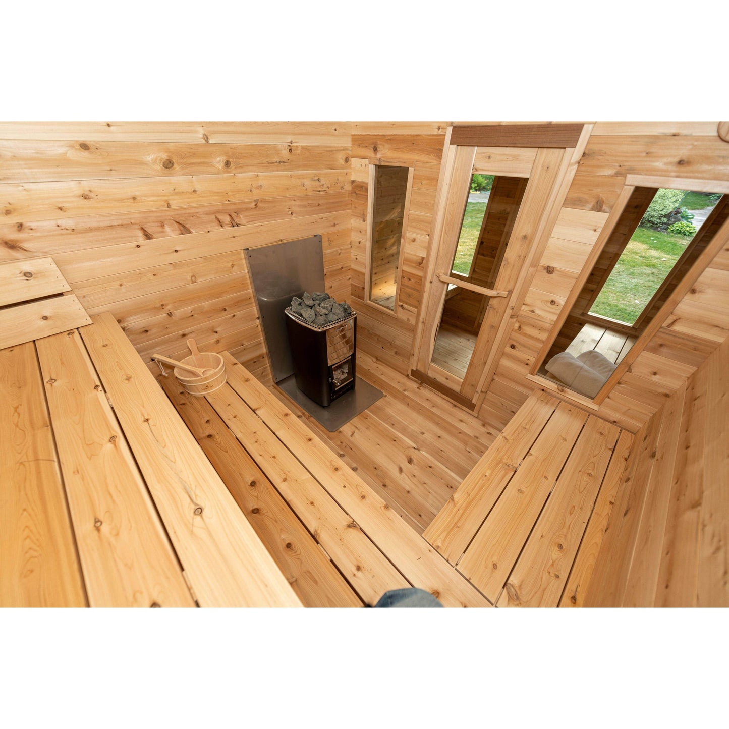Dundalk Leisurecraft Canadian Timber Georgian Cabin Sauna with Change Room