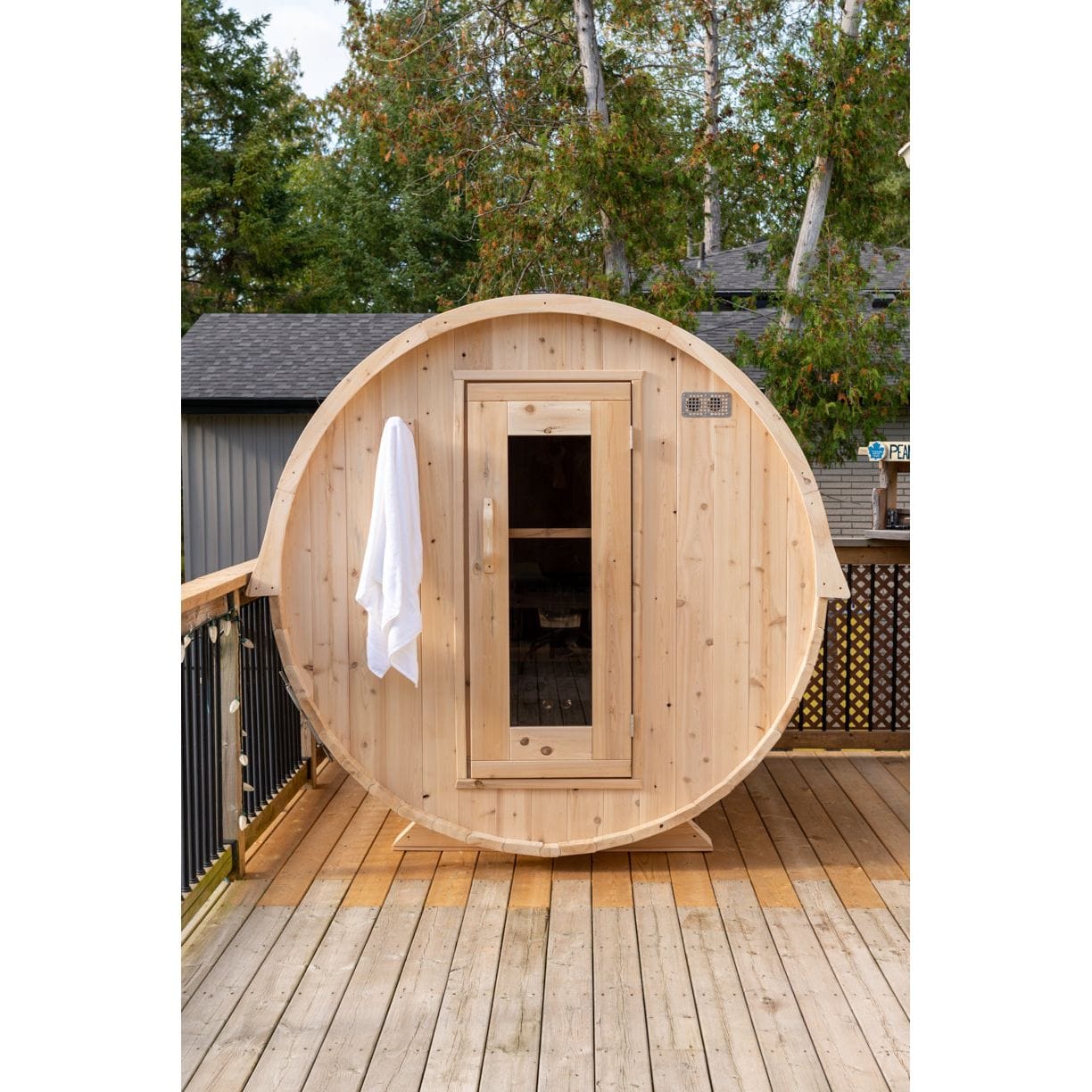 Dundalk Leisurecraft Dundalk Canadian Timber Harmony 4 Person Barrel Sauna | CTC22W