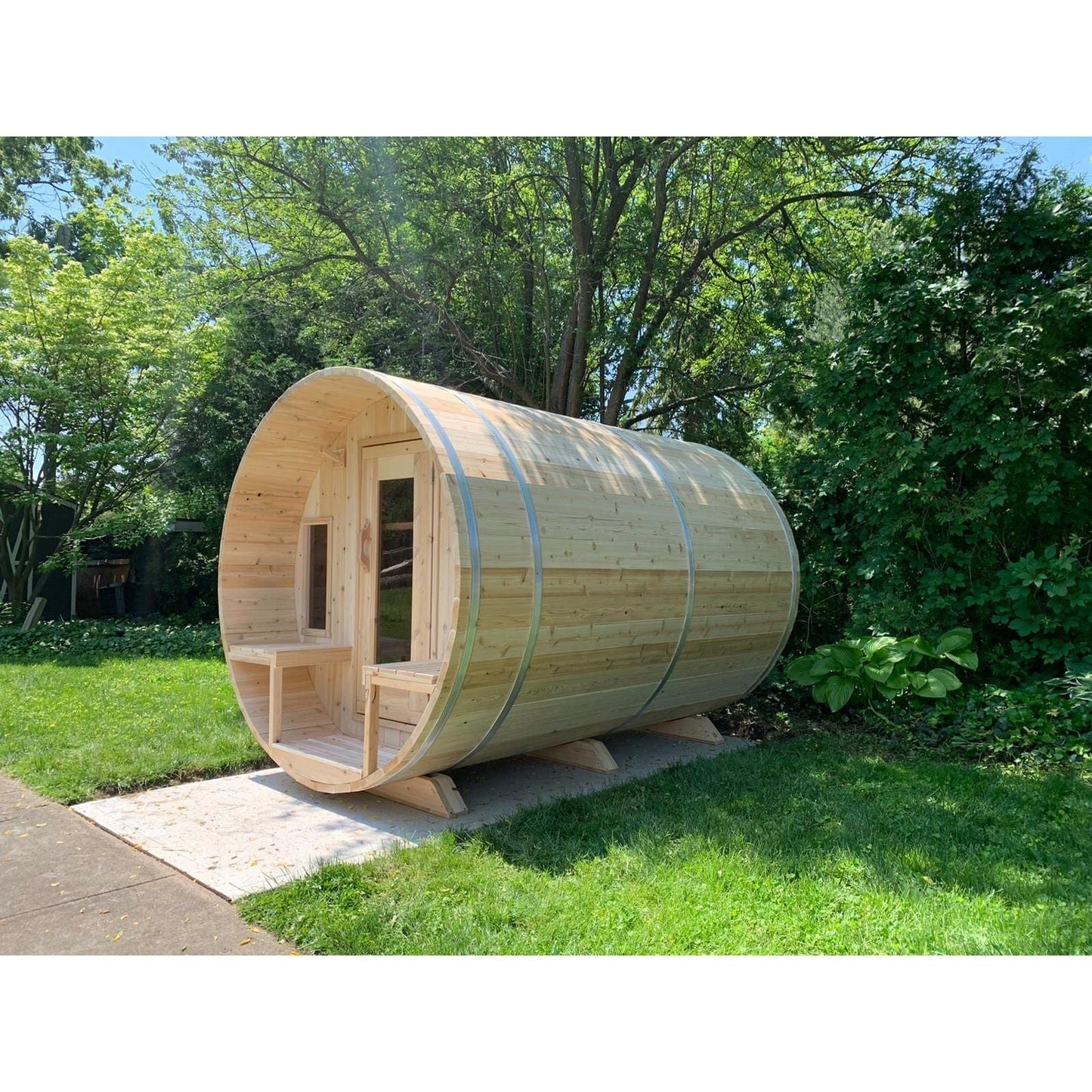 Dundalk Leisurecraft Dundalk Canadian Timber Tranquility 6 Person Barrel Sauna | CTC2345W