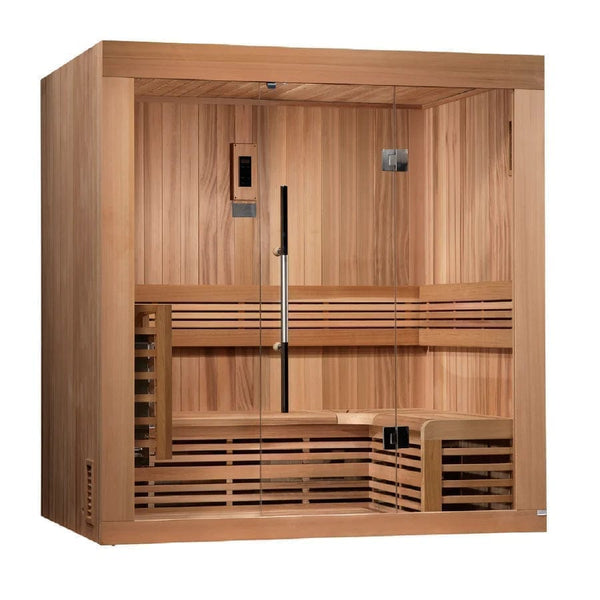 Dynamic Saunas Golden Designs Osla Edition 6 Person Traditional Steam Sauna in Canadian Red Cedar | GDI-7689-01