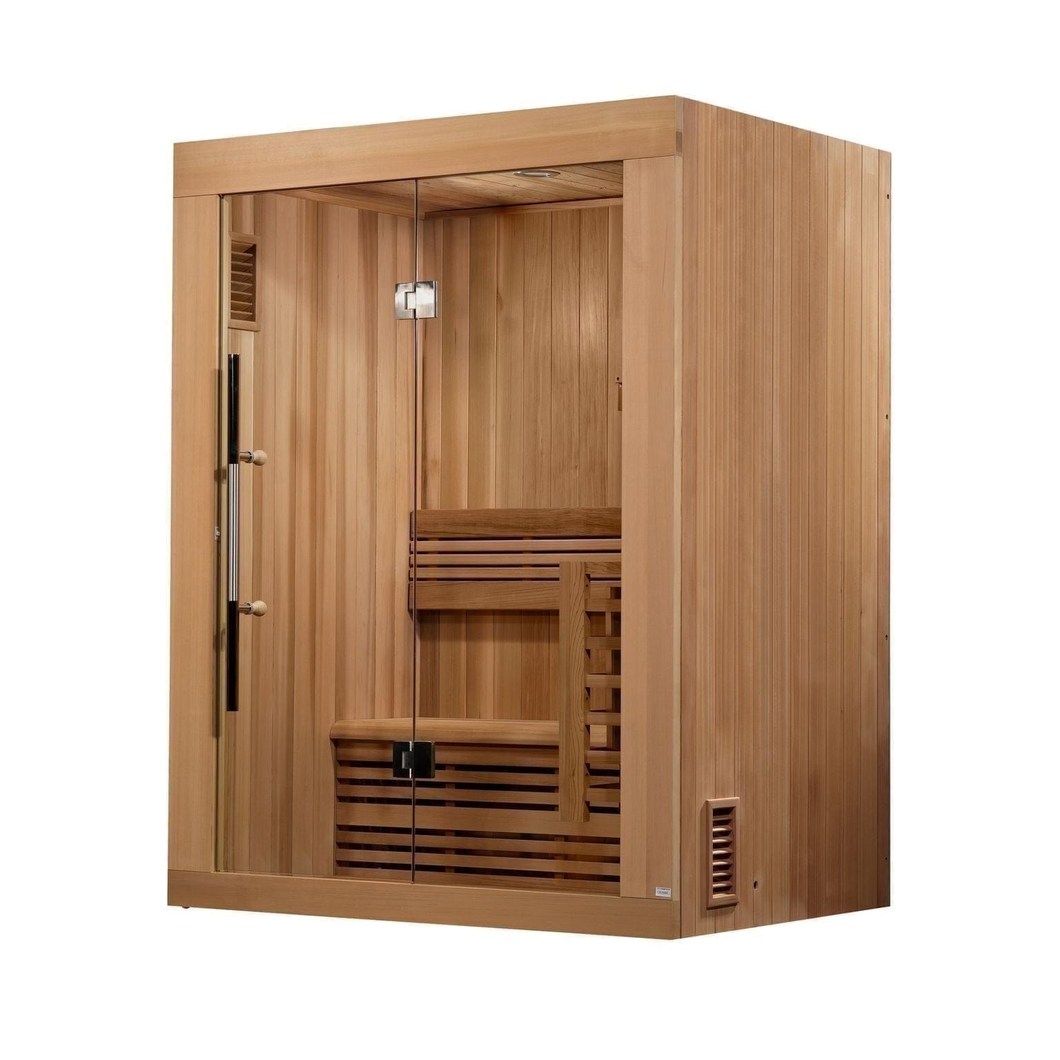 Dynamic Saunas Golden Designs Sundsvall Edition 2 Person Traditional Steam Sauna in Canadian Red Cedar | GDI-7289-01