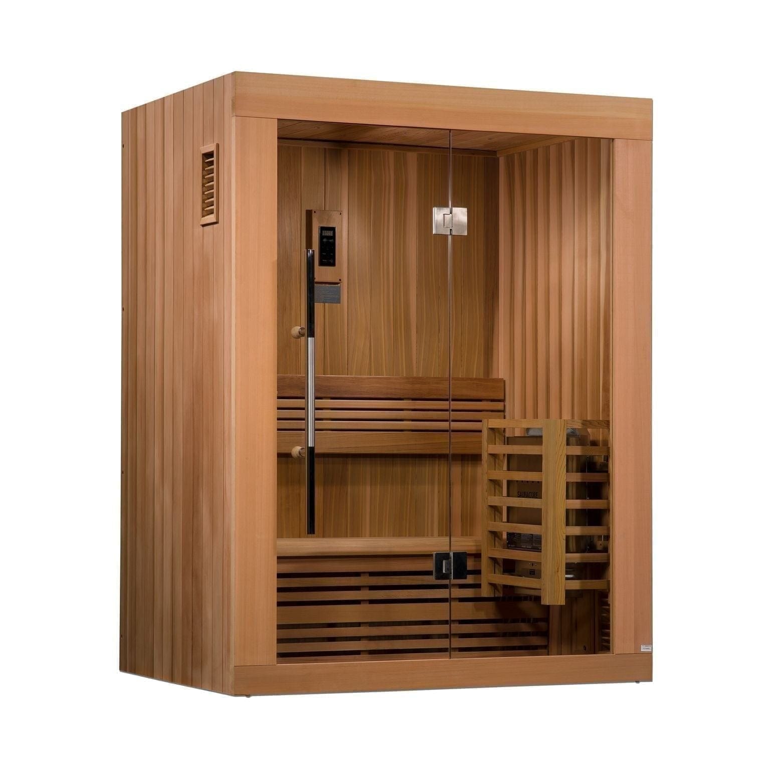 Dynamic Saunas Golden Designs Sundsvall Edition 2 Person Traditional Steam Sauna in Canadian Red Cedar | GDI-7289-01