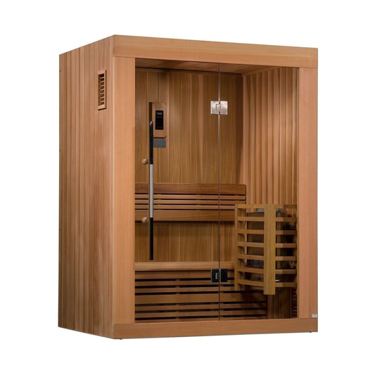 Dynamic Saunas Golden Designs Sundsvall Edition 2 Person Traditional Steam Sauna in Canadian Red Cedar | GDI-7289-01