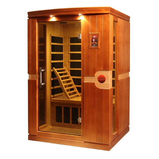 Golden Design Dynamic Infrared Venice 2 Person Indoor Bluetooth Compatible Low EMF FAR Infrared Sauna in Canadian Hemlock DYN-6210-01