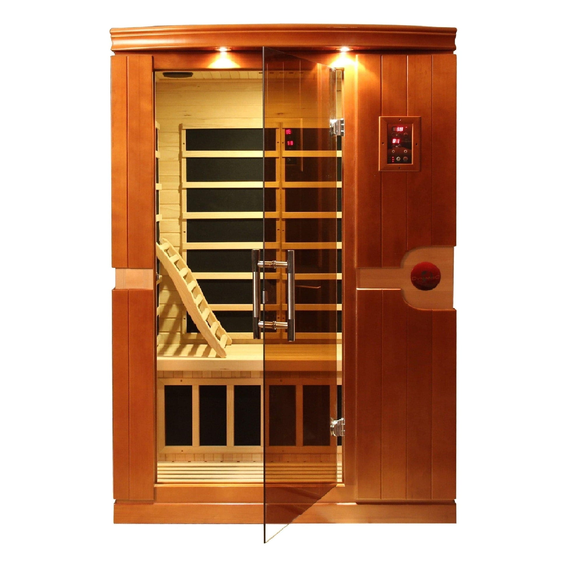 Golden Design Dynamic Infrared Venice 2 Person Indoor Bluetooth Compatible Low EMF FAR Infrared Sauna in Canadian Hemlock DYN-6210-01