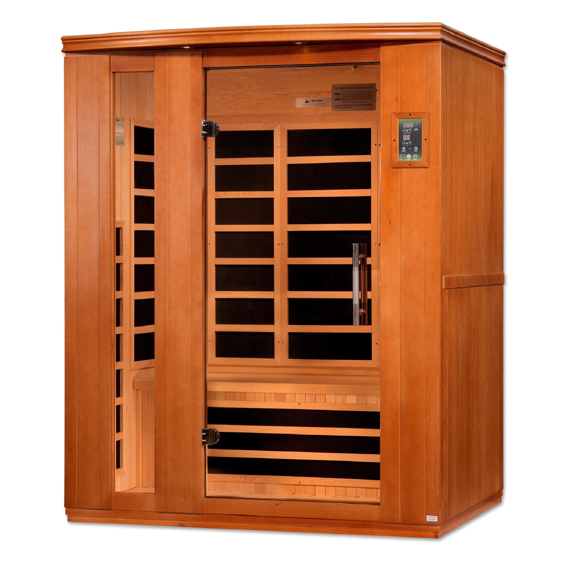 Golden Design Dynamic Lugano 3-person Indoor Bluetooth Compatible Low EMF FAR Infrared Sauna in Canadian Hemlock DYN-6336-02