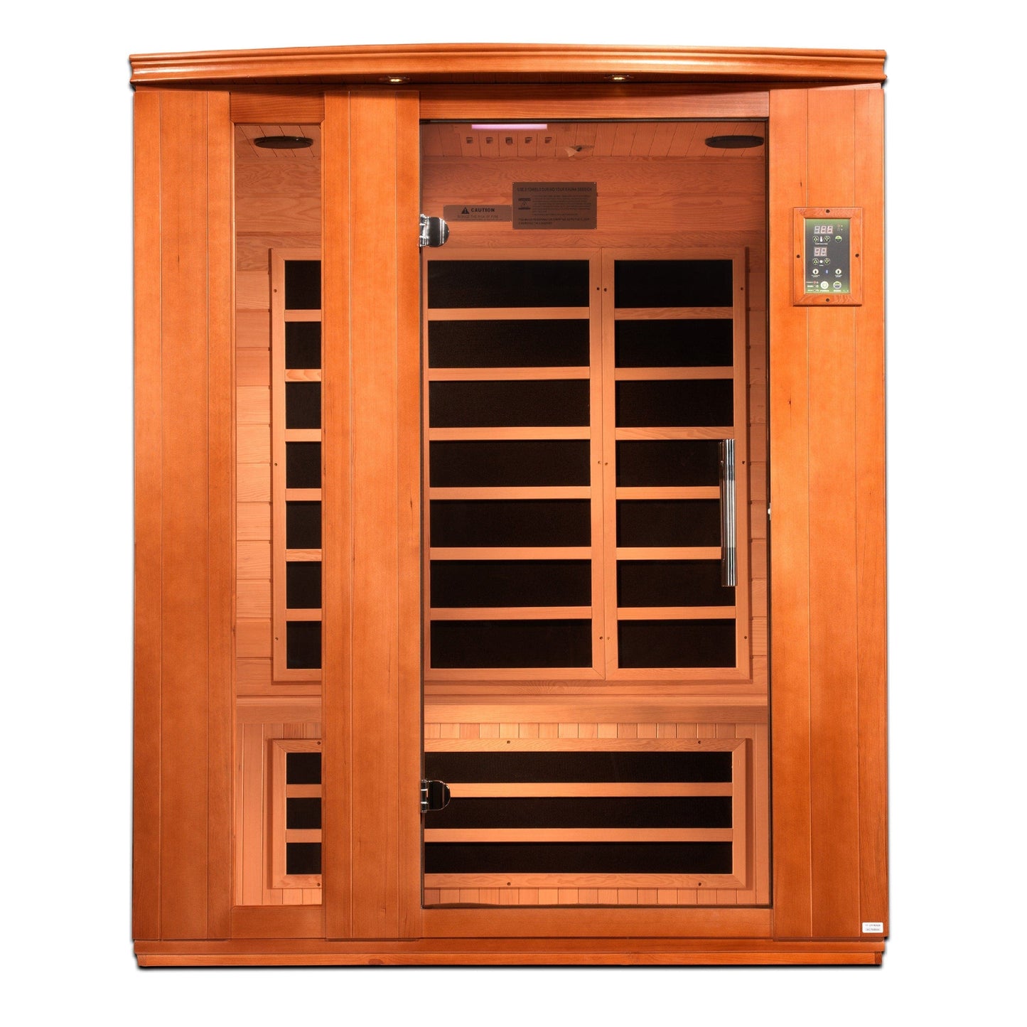 Golden Design Dynamic Lugano 3-person Indoor Bluetooth Compatible Low EMF FAR Infrared Sauna in Canadian Hemlock DYN-6336-02