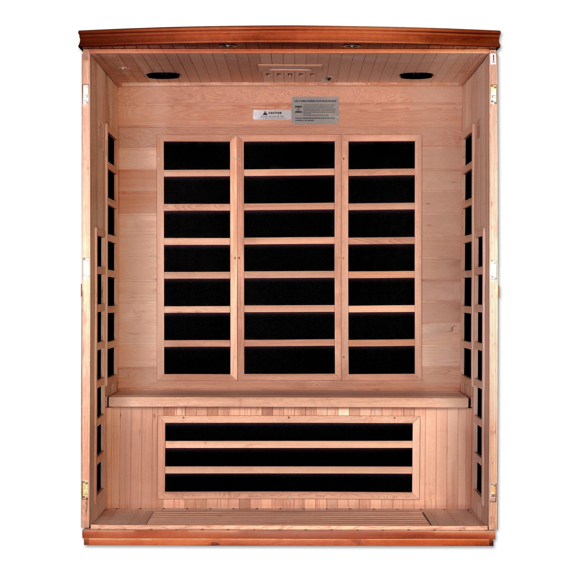 Golden Design Dynamic Lugano 3-person Indoor Bluetooth Compatible Low EMF FAR Infrared Sauna in Canadian Hemlock DYN-6336-02