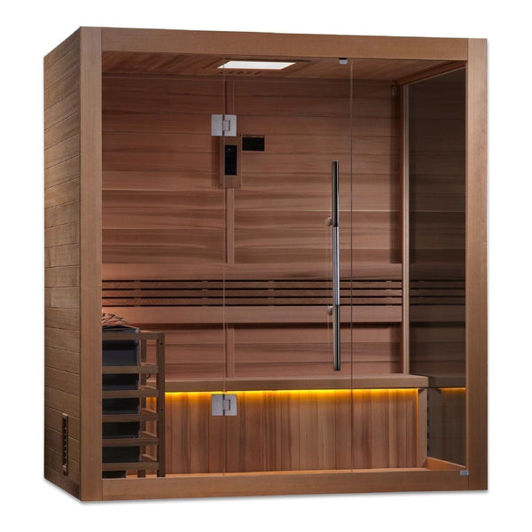 Golden Design Golden Designs Forssa Edition 3 Person Traditional Steam Sauna in Canadian Red Cedar | GDI-7203-01