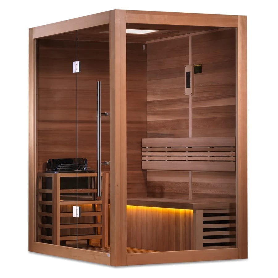 Golden Design Golden Designs Hanko Edition 2 Person Indoor Traditional Steam Sauna in Canadian Red Cedar | GDI-7202-01