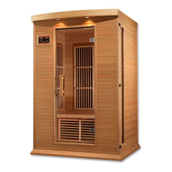 Golden Design Maxxus Infrared 2 Person Indoor Bluetooth Compatible Low EMF FAR Infrared Sauna in Canadian Hemlock MX-K206-01