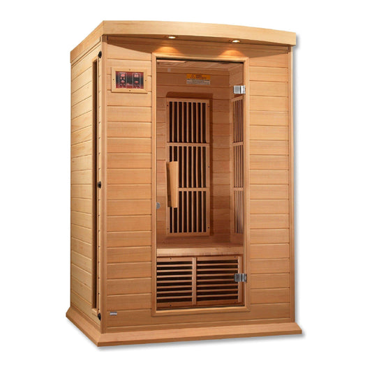 Golden Design Maxxus Infrared 2 Person Indoor Bluetooth Compatible Low EMF FAR Infrared Sauna in Canadian Hemlock MX-K206-01