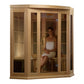 Golden Design Maxxus Infrared - 3 Person Corner Indoor Bluetooth Compatible Low EMF FAR Infrared Sauna in Canadian Hemlock MX-K356-01