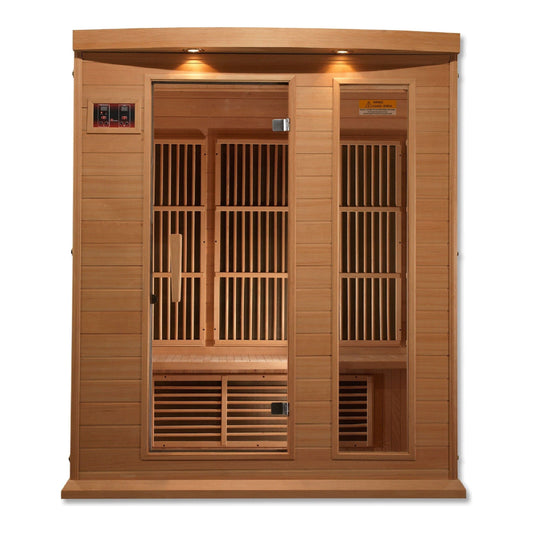 Golden Design Maxxus Infrared - 3 Person Indoor Bluetooth Compatible Low EMF FAR Infrared Sauna in Canadian Hemlock MX-K306-01