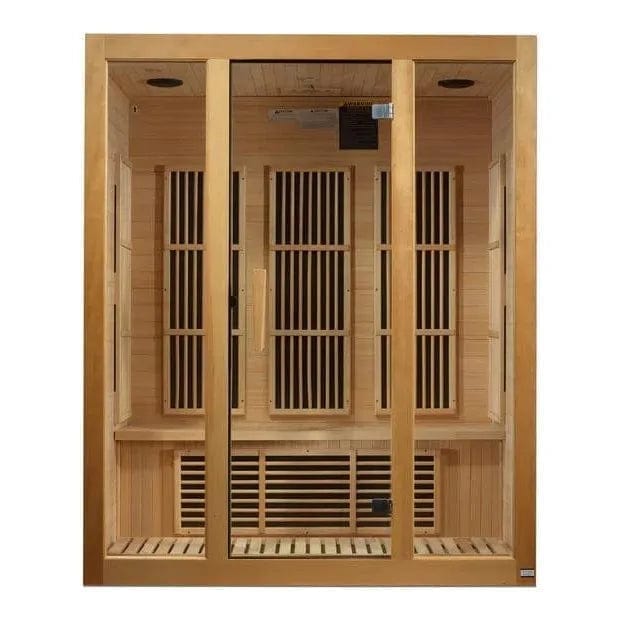 Golden Design Maxxus Infrared Bellevue - 3 Person Indoor Bluetooth Compatible FAR Infrared Sauna in Canadian Hemlock MX-J306-01