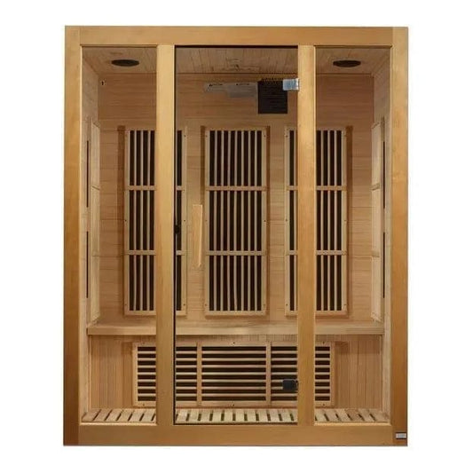 Golden Design Maxxus Infrared Bellevue - 3 Person Indoor Bluetooth Compatible FAR Infrared Sauna in Canadian Hemlock MX-J306-01