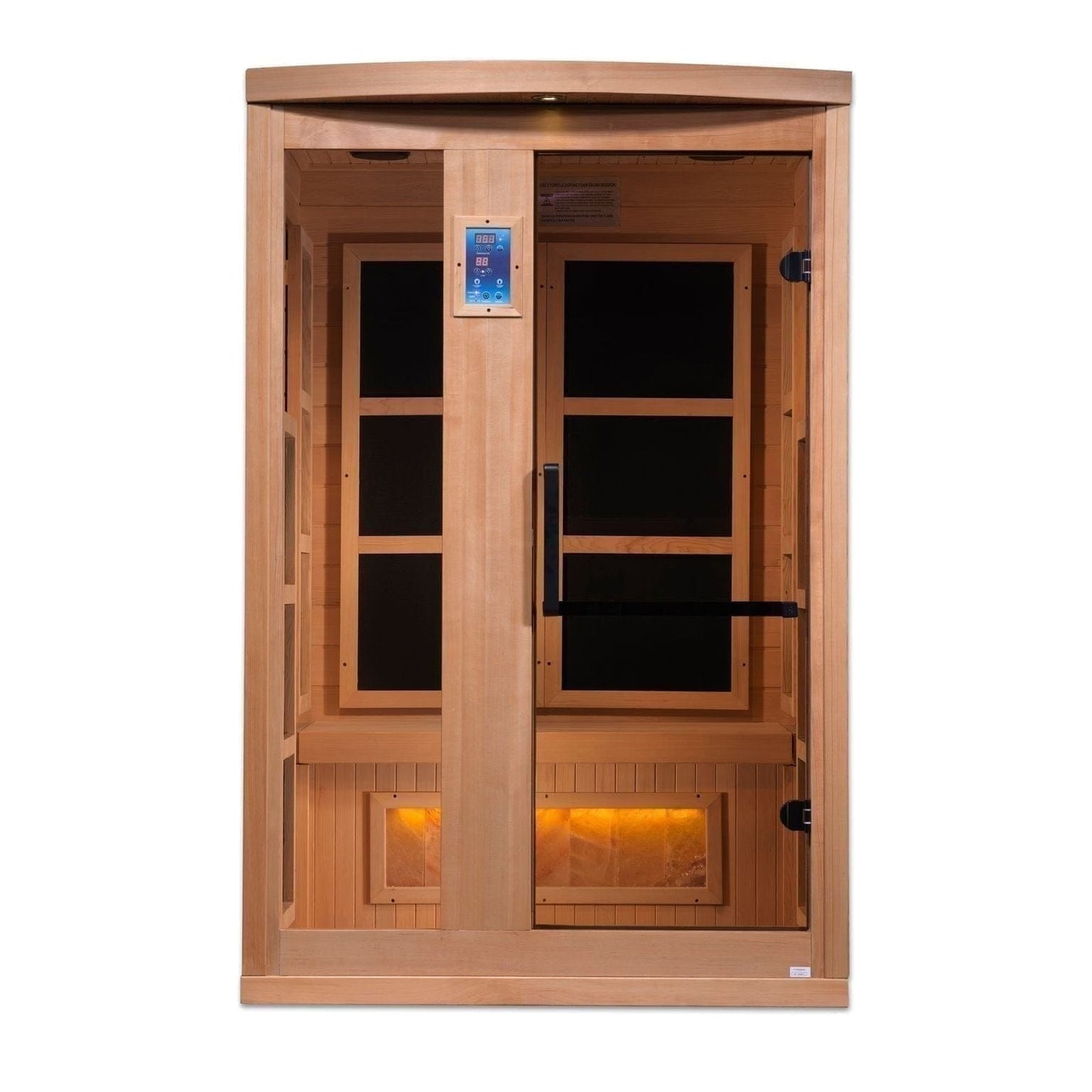 Golden Design Golden Designs 2-Person Hotel Edition Full Spectrum PureTech™ Near Zero EMF FAR Infrared Sauna with Himalayan Salt Bar in Canadian Hemlock | GDI-8020-H2