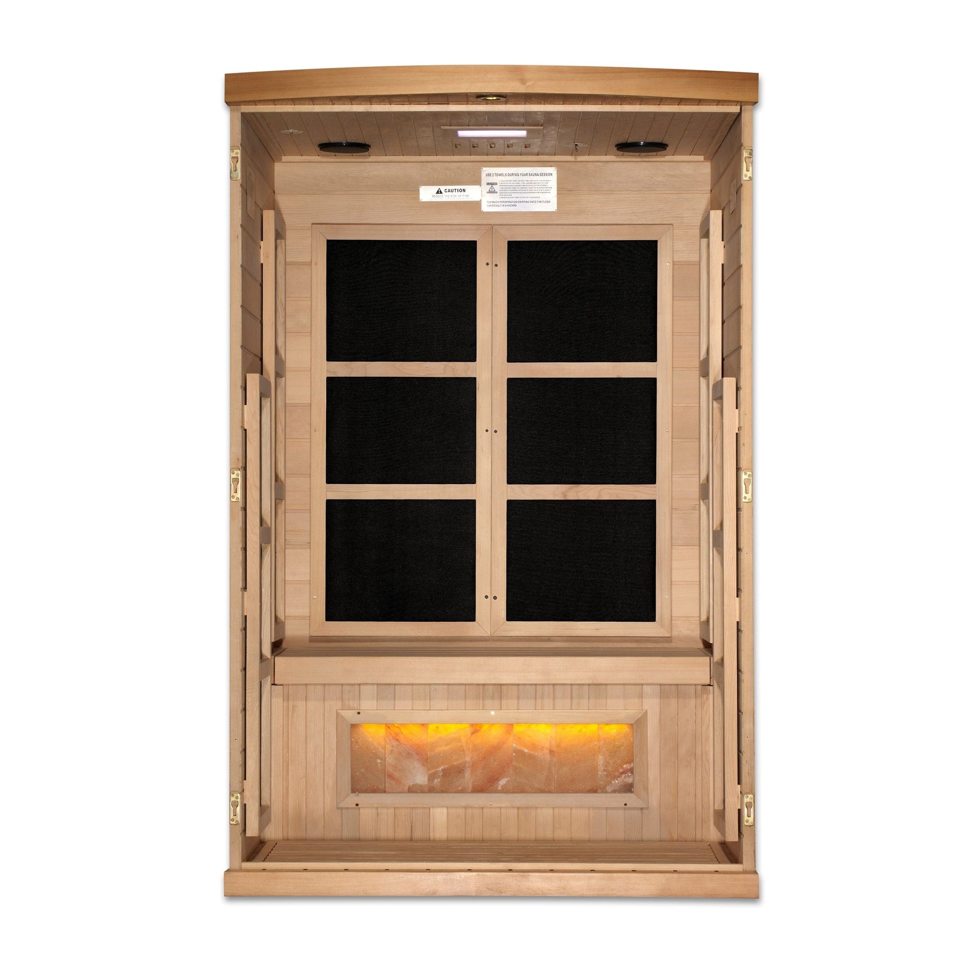 Golden Design Golden Designs 2-Person Hotel Edition Full Spectrum PureTech™ Near Zero EMF FAR Infrared Sauna with Himalayan Salt Bar in Canadian Hemlock | GDI-8020-H2