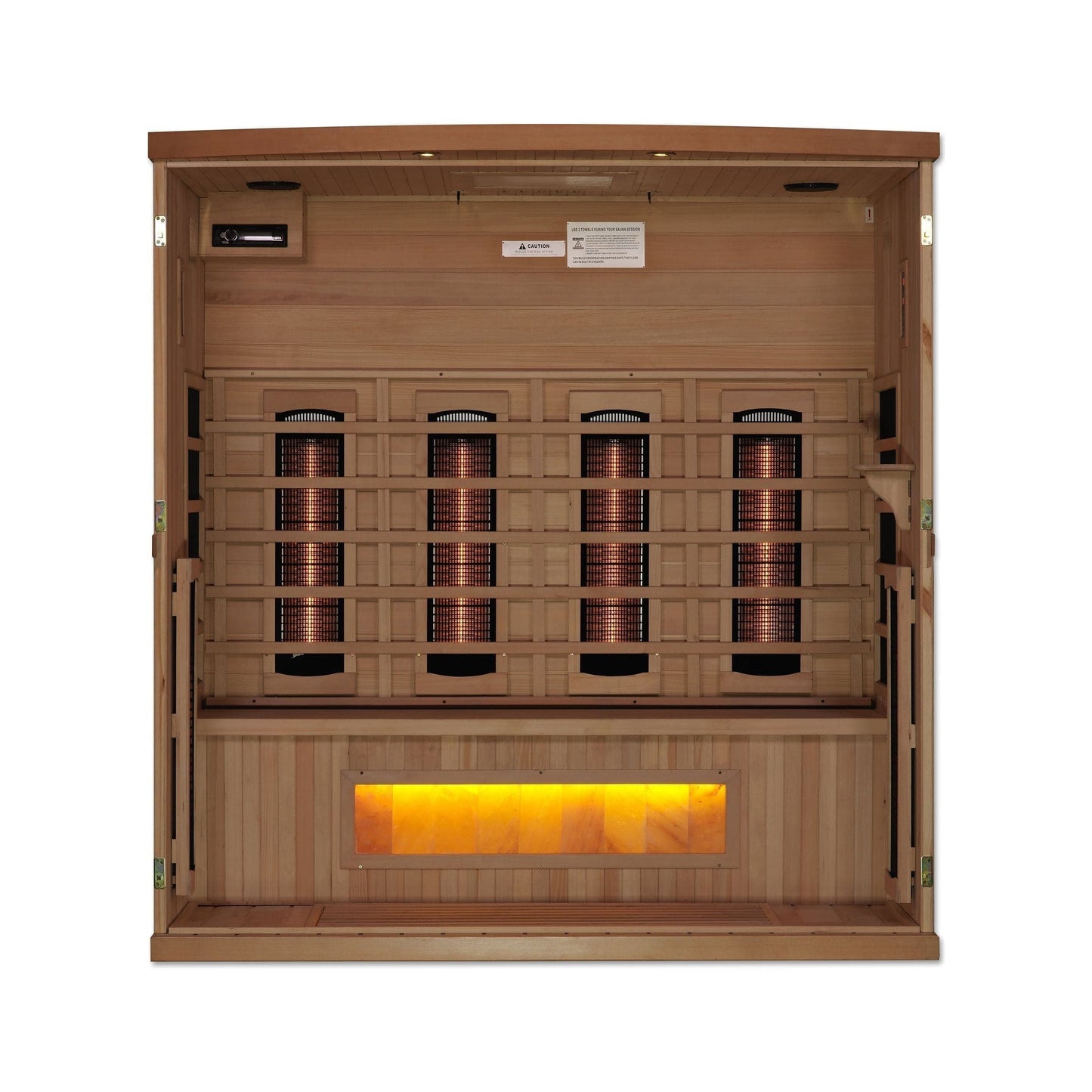 Golden Design Golden Designs 4-Person Full Spectrum PureTech™ Near Zero EMF FAR Infrared Sauna with Himalayan Salt Bar in Canadian Hemlock | GDI-8040-02