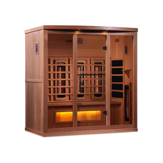 Golden Design Golden Designs 4-Person Full Spectrum PureTech™ Near Zero EMF FAR Infrared Sauna with Himalayan Salt Bar in Canadian Hemlock | GDI-8040-02