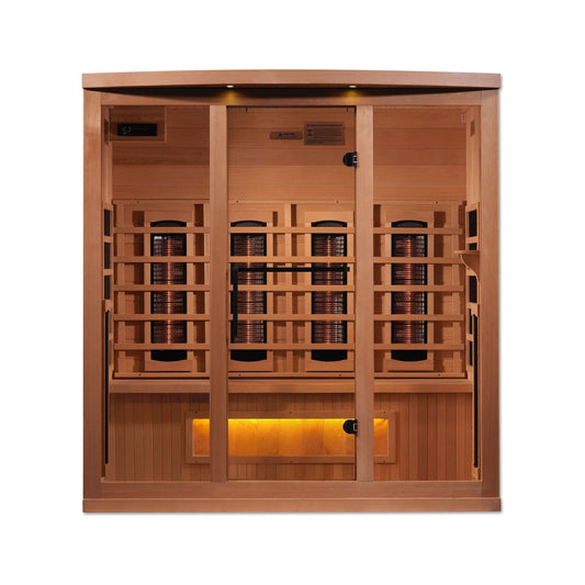 Golden Design Golden Designs 4-Person Full Spectrum PureTech™ Near Zero EMF FAR Infrared Sauna with Himalayan Salt Bar in Canadian Hemlock | GDI-8040-02