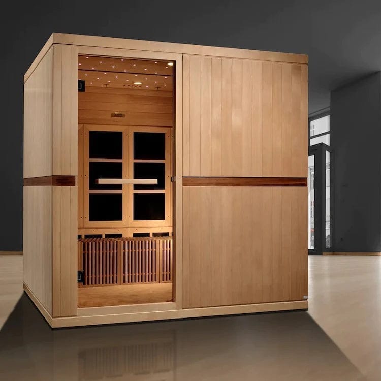 Golden Design Golden Designs Catalonia 8-person PureTech™ Near Zero EMF FAR Infrared Sauna in Canadian Hemlock | GDI-6880-01