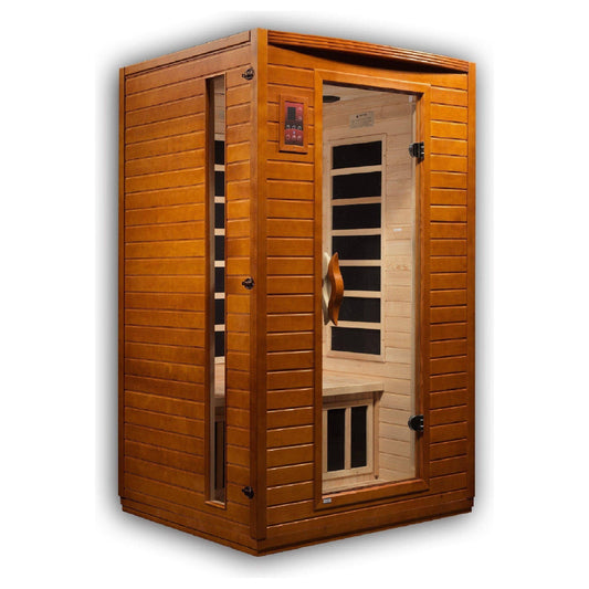Golden Design Dynamic Infrared Versailles Two Person Indoor Bluetooth Compatible FAR Infrared Sauna in Canadian Hemlock DYN-6202-03