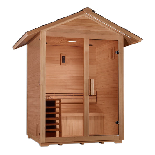 Golden Design Golden Designs Arlberg 3 Person Traditional Steam Sauna in Canadian Hemlock | GDI-8103-01