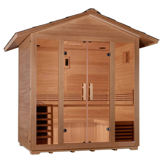 Golden Design Golden Designs Vorarlberg 5 Person Traditional Outdoor Steam Sauna in Canadian Hemlock | GDI-8105-01