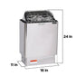 Harvia Harvia Electric Sauna Heater - Kip Series 3.0kW Stainless Steel Sauna Heater at 240V 1PH JH30W2401