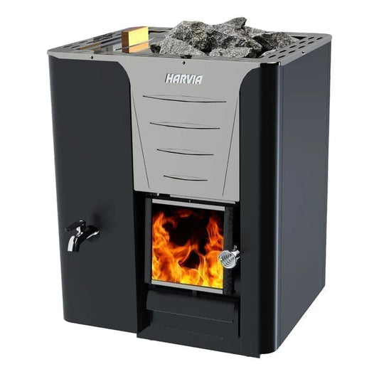 Harvia Pro Series, 24.1kW, Sauna Wood Stove w/ Water Tank | WK200LS / WK200RS WK200LS