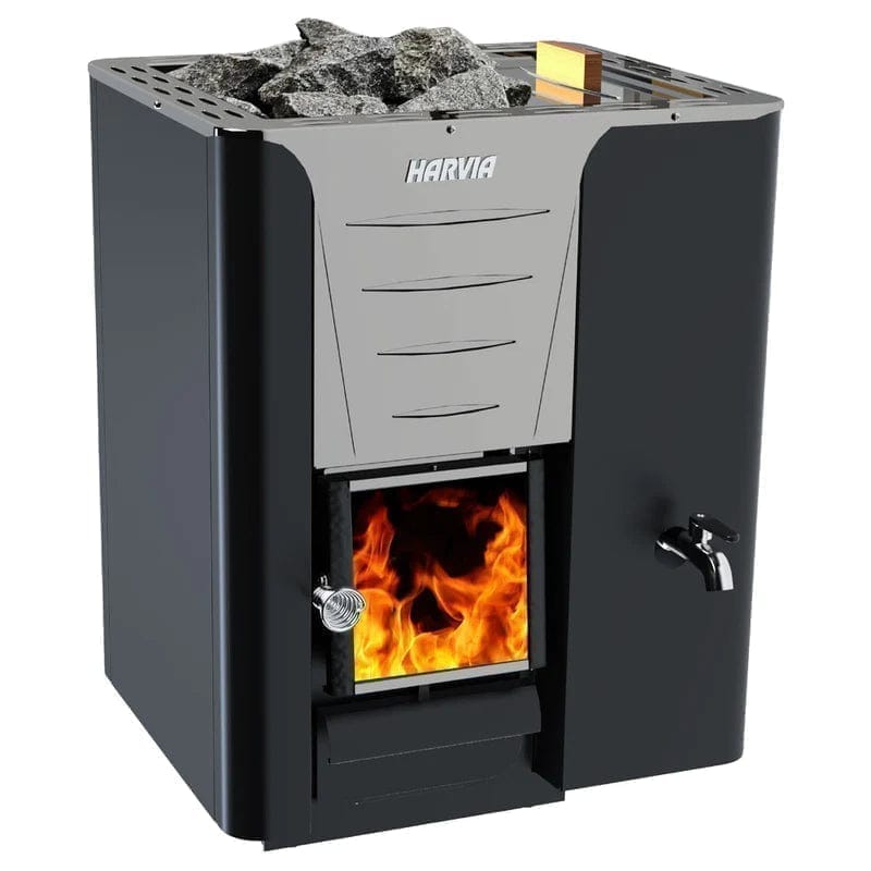 Harvia Pro Series, 24.1kW, Sauna Wood Stove w/ Water Tank | WK200LS / WK200RS WK200LS-2