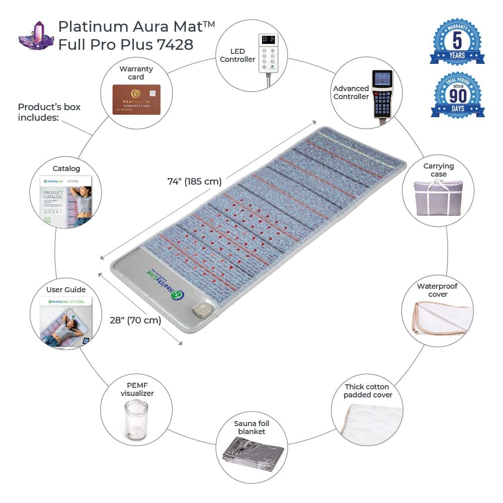 HealthyLine Platinum Aura Mat Full Pro PLUS 7428 Firm - Photon Advanced PEMF InfraMat Pro® Platinum-7428Au-PhP-adv