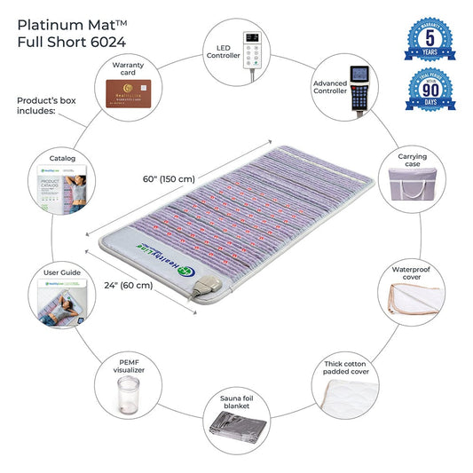 HealthyLine Platinum Mat Full Short 6024 with 30 Photon LED and advanced PEMF Platinum-6024-PhP-adv