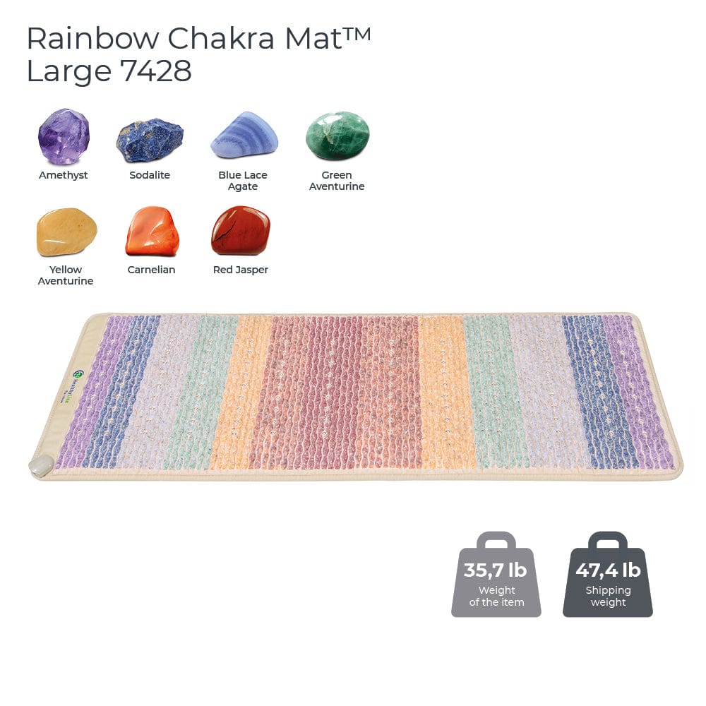 HealthyLine Rainbow Chakra Mat™ Large 7428 Firm - PEMF Inframat Pro® Third Edition RW-ch-7428-PhP