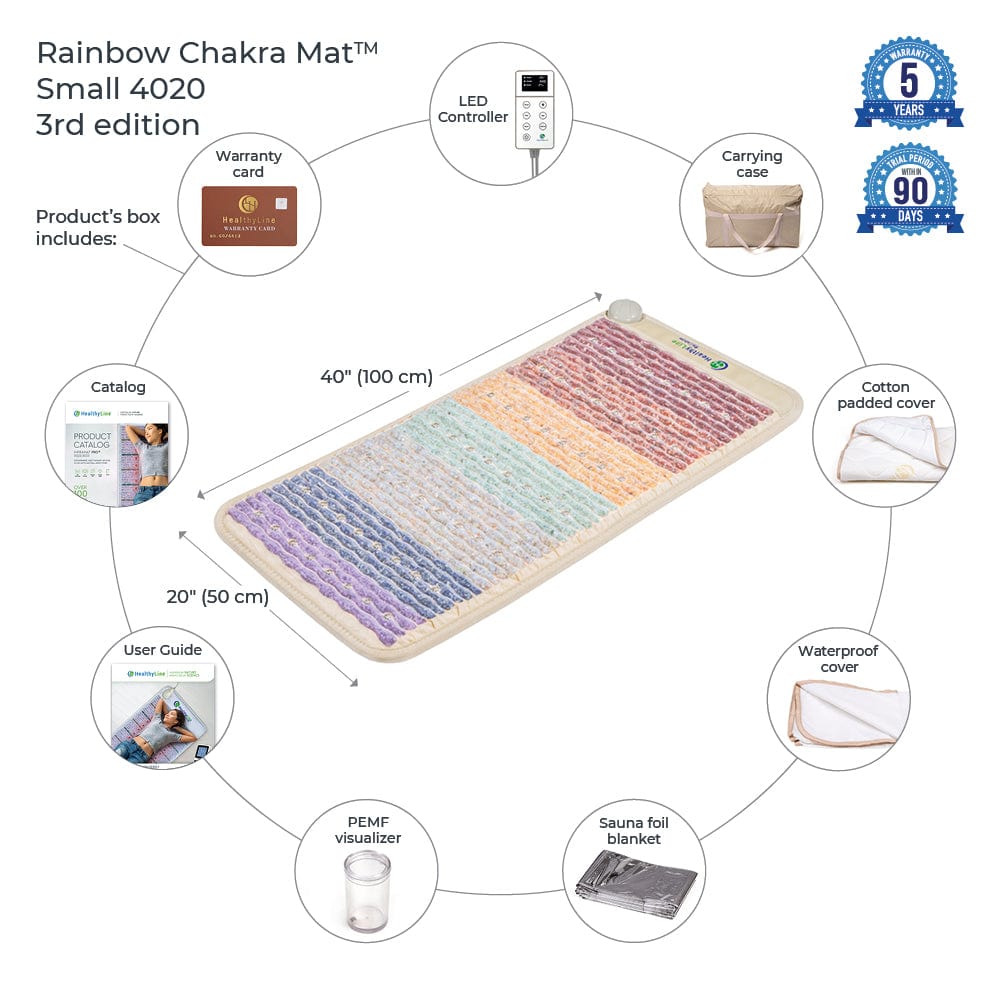 HealthyLine Rainbow Chakra Mat™ Small 4020 Firm - Photon PEMF Inframat Pro® 3rd Edition RW-ch-4024-PhP