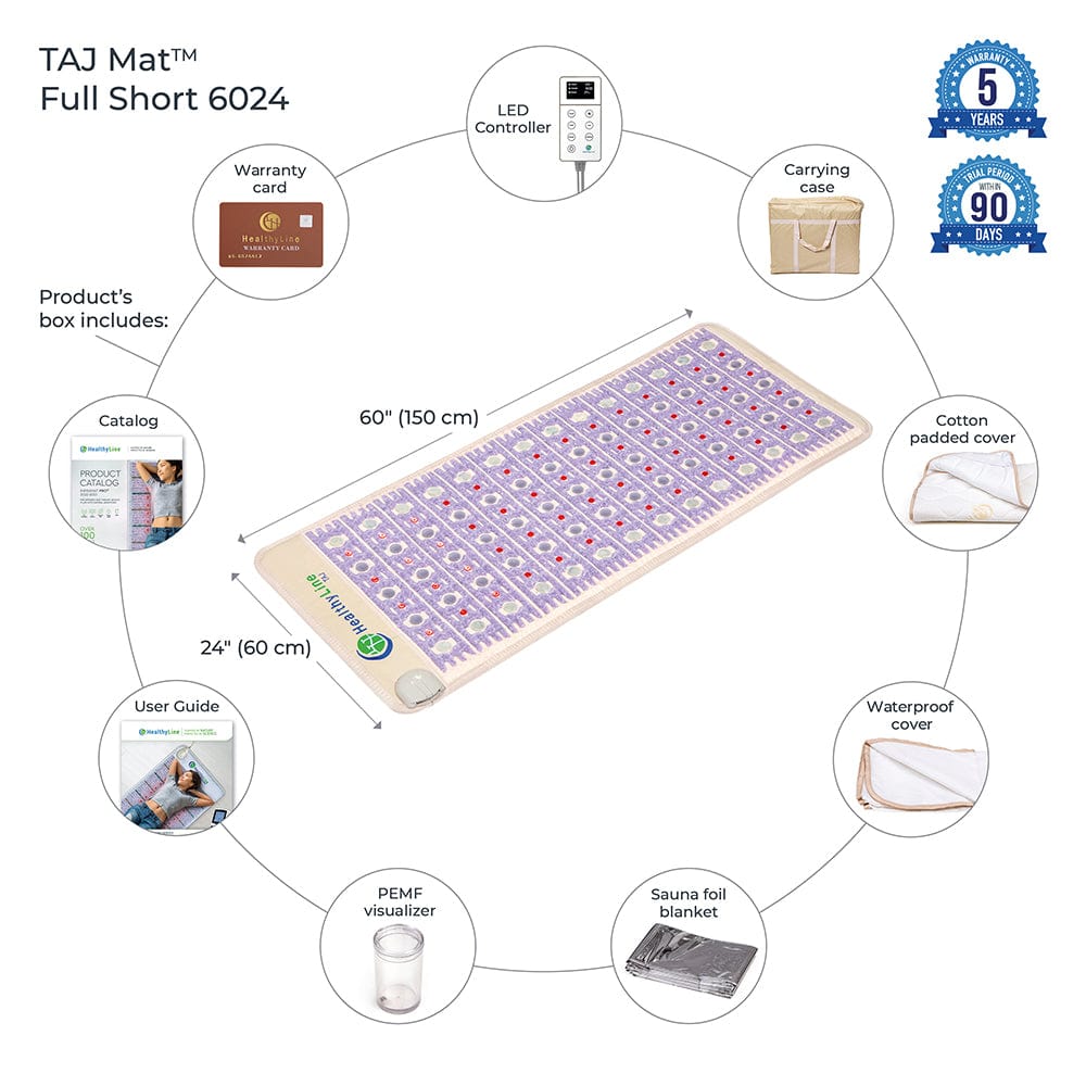 HealthyLine TAJ-Mat™ Full Short 6024 Firm - Photon PEMF InfraMat Pro® TAJ-6024-PhP