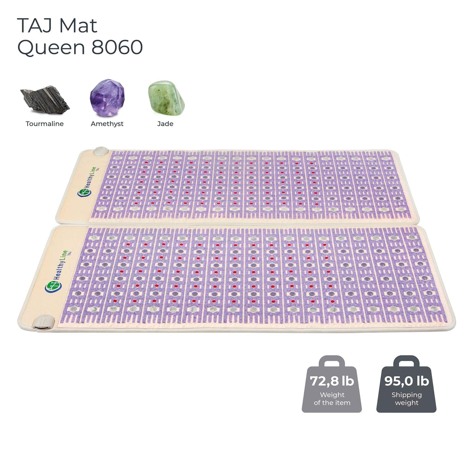 HealthyLine TAJ-Mat™ Queen 8060 Firm - Photon PEMF Split Inframat Pro® TAJ-Q-PhP-Split