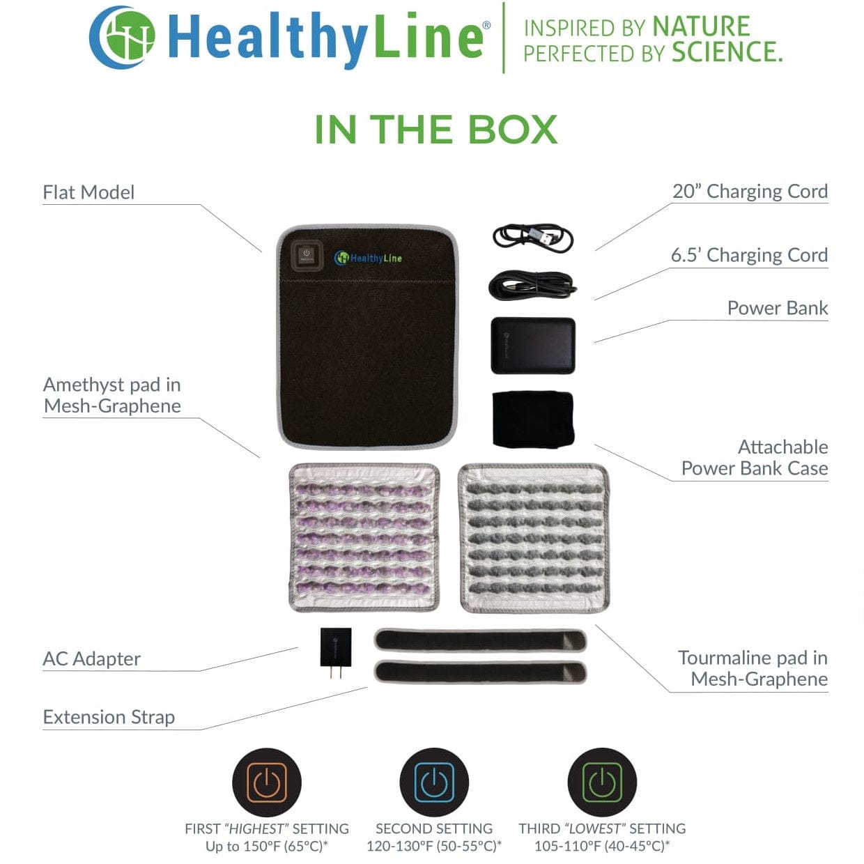 HealthyLine Portable Heated Gemstone Pad - Flat Model with Power-bank Portable-AT-Pad