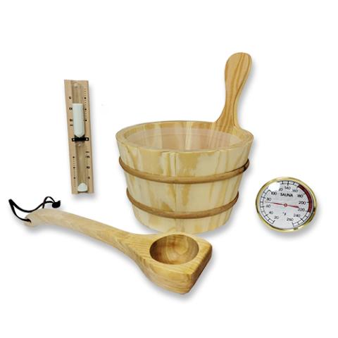 Kolo SaunaLife Bucket and Ladle Package 1 - Bucket, Ladle, Timer and Thermometer