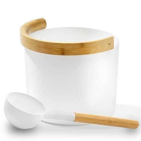 Kolo KOLO Sauna Set 2 - Sauna Bucket with curved handle and Ladle, Bamboo/Aluminum, 1Gal