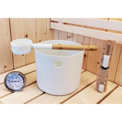 Kolo SaunaLife - Timer, Thermometer w/Premium Bucket & Ladle - Sauna Accessory Package