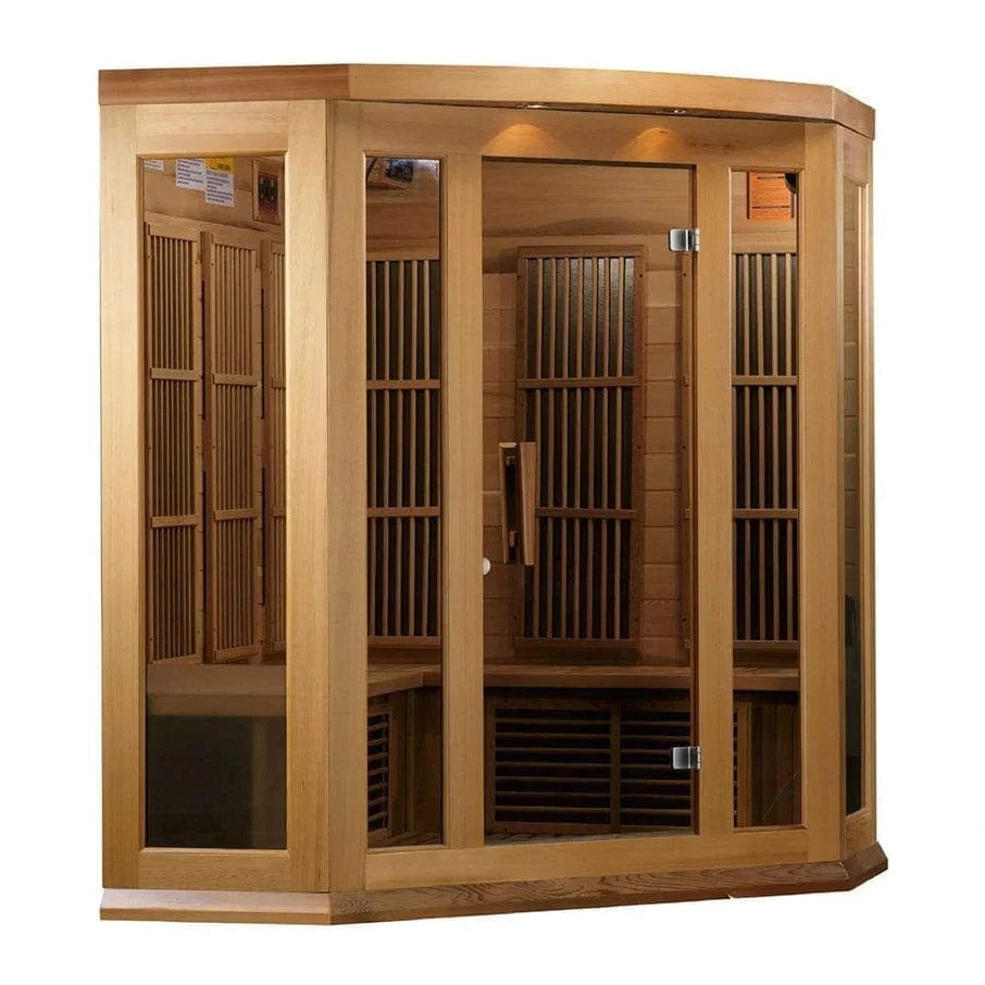 Maxxus Maxxus 3-Person Corner Near Zero EMF (Under 2MG) FAR Infrared Sauna in Canadian Hemlock MX-K356-01-ZF MX-K356-01-ZF