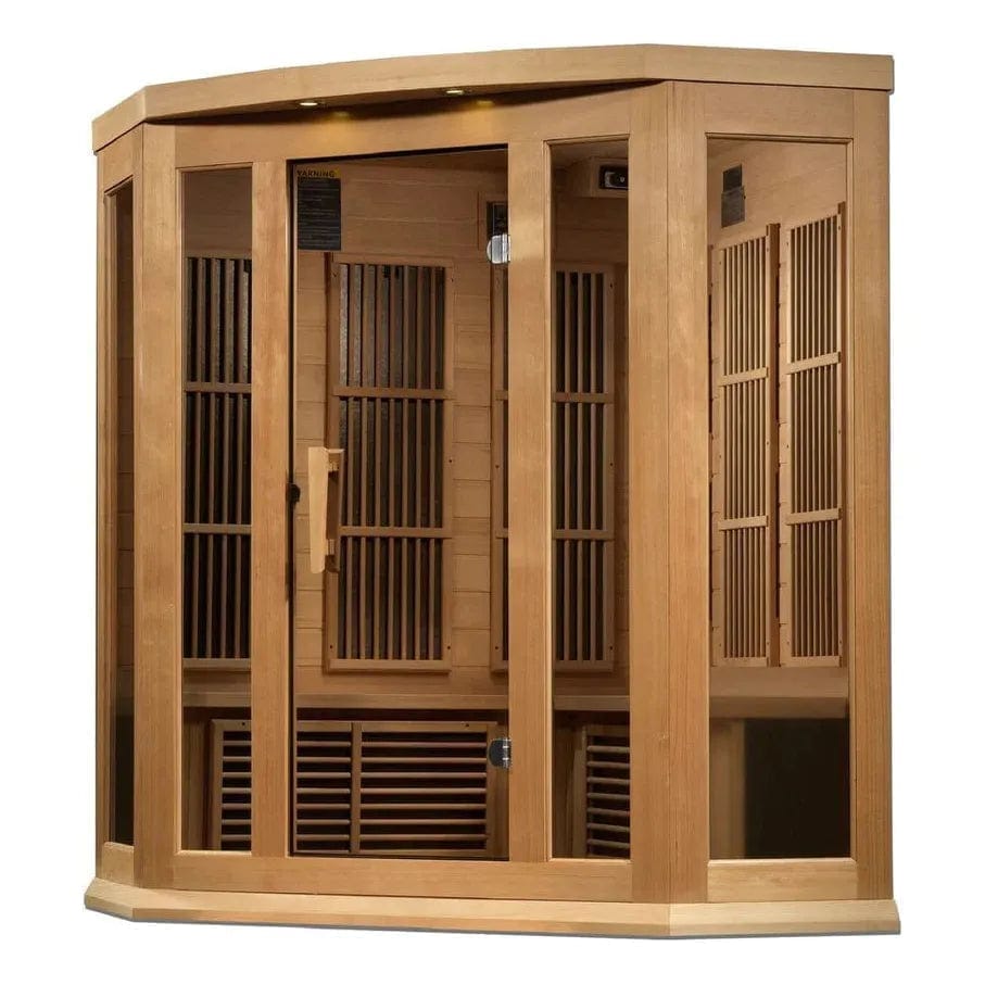 Maxxus Maxxus 3-Person Corner Near Zero EMF (Under 2MG) FAR Infrared Sauna in Canadian Hemlock MX-K356-01-ZF MX-K356-01-ZF