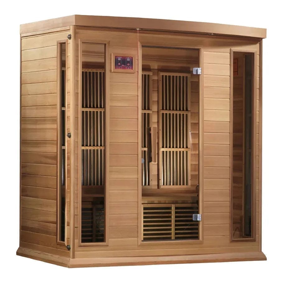 Maxxus Maxxus 4-Person Corner Near Zero EMF (Under 2MG) FAR Infrared Sauna in Canadian Red Cedar MX-K406-01-ZF CED MX-K406-01-ZF CED