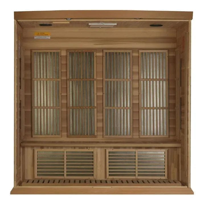 Maxxus Maxxus 4-Person Corner Near Zero EMF (Under 2MG) FAR Infrared Sauna in Canadian Red Cedar MX-K406-01-ZF CED MX-K406-01-ZF CED