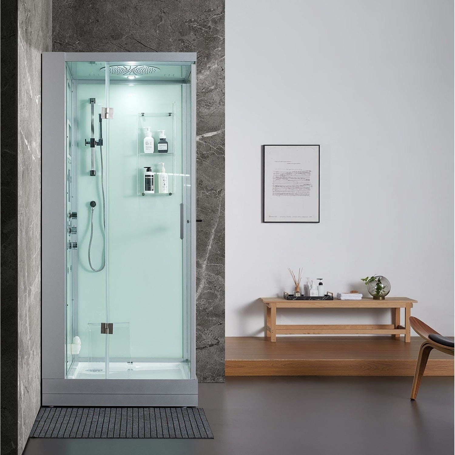 maya bath Platinum Arezzo Steam Shower - White