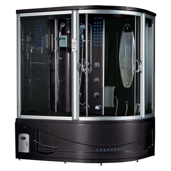 maya bath Platinum Siena Steam Shower - Black