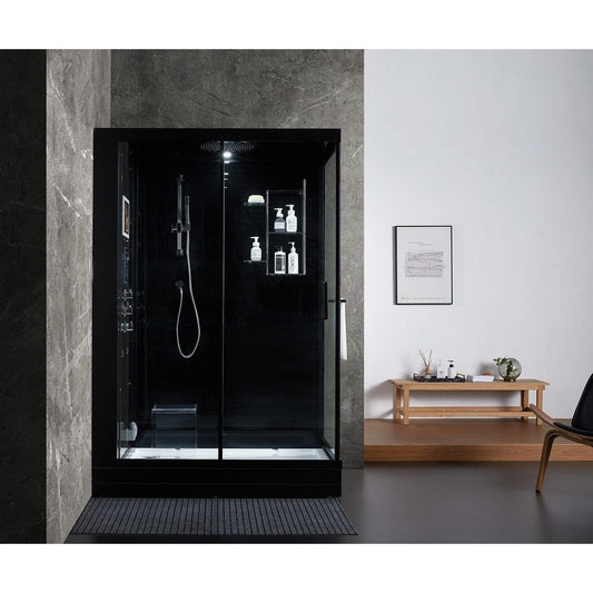 maya bath Platinum Anzio Steam Shower - Black