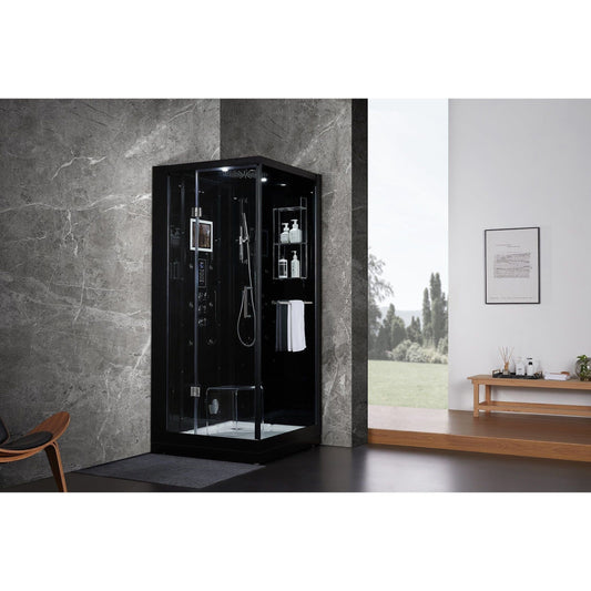 maya bath Platinum Arezzo Steam Shower - Black